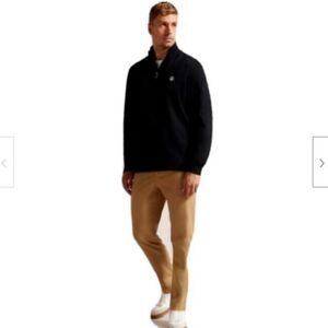 Ted Baker Kilburn Half Zip Sweatshirt in Black Size L NWT